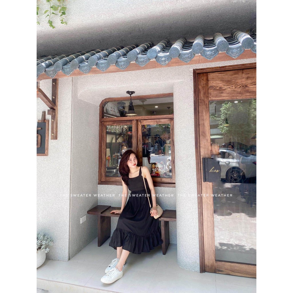 Váy hai dây maxi buộc nơ lưng bản to (tặng kèm dán ngực) | BigBuy360 - bigbuy360.vn