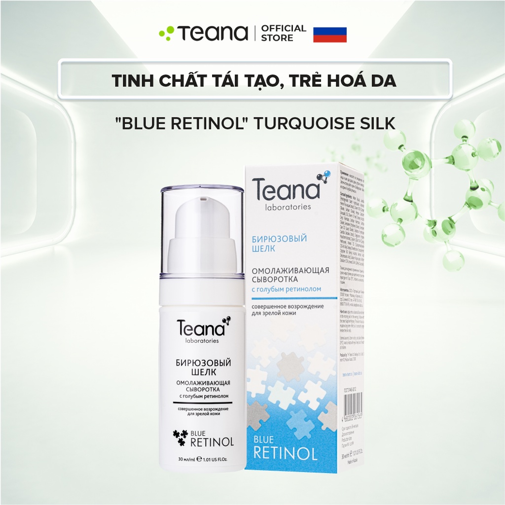 Serum Teana Rejuvenating With Blue Retinol Turquoise Silk tái tạo, trẻ hoá da 30ml