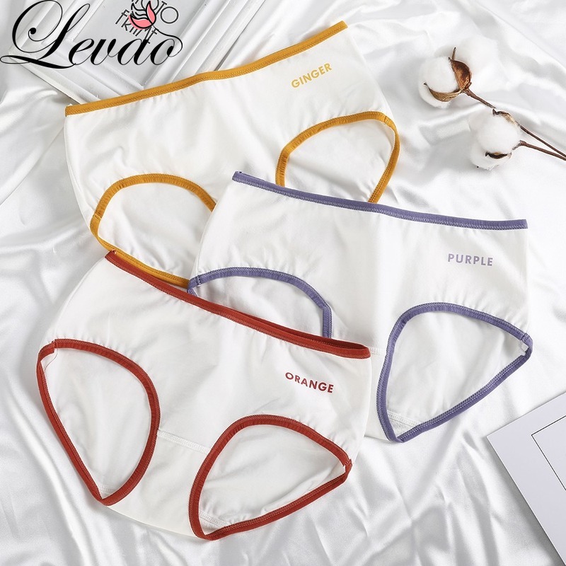 Quần lót Levao vải cotton lưng vừa in họa tiết gợi cảm cho nữ