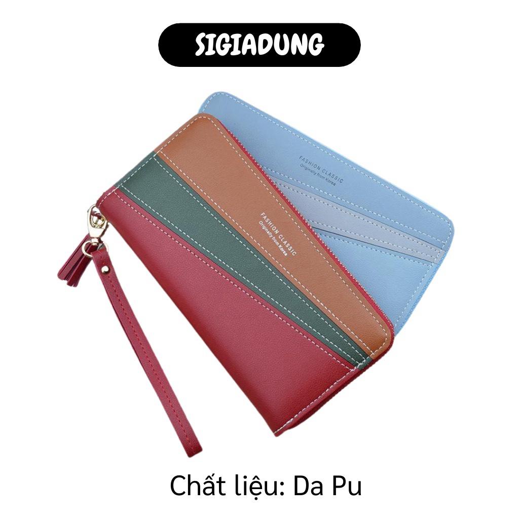 [SGD] Ví Da Cầm Tay - Bóp Nữ Dài Nhiều Ngăn Khóa Kéo Thời Trang Hàn Quốc 8615