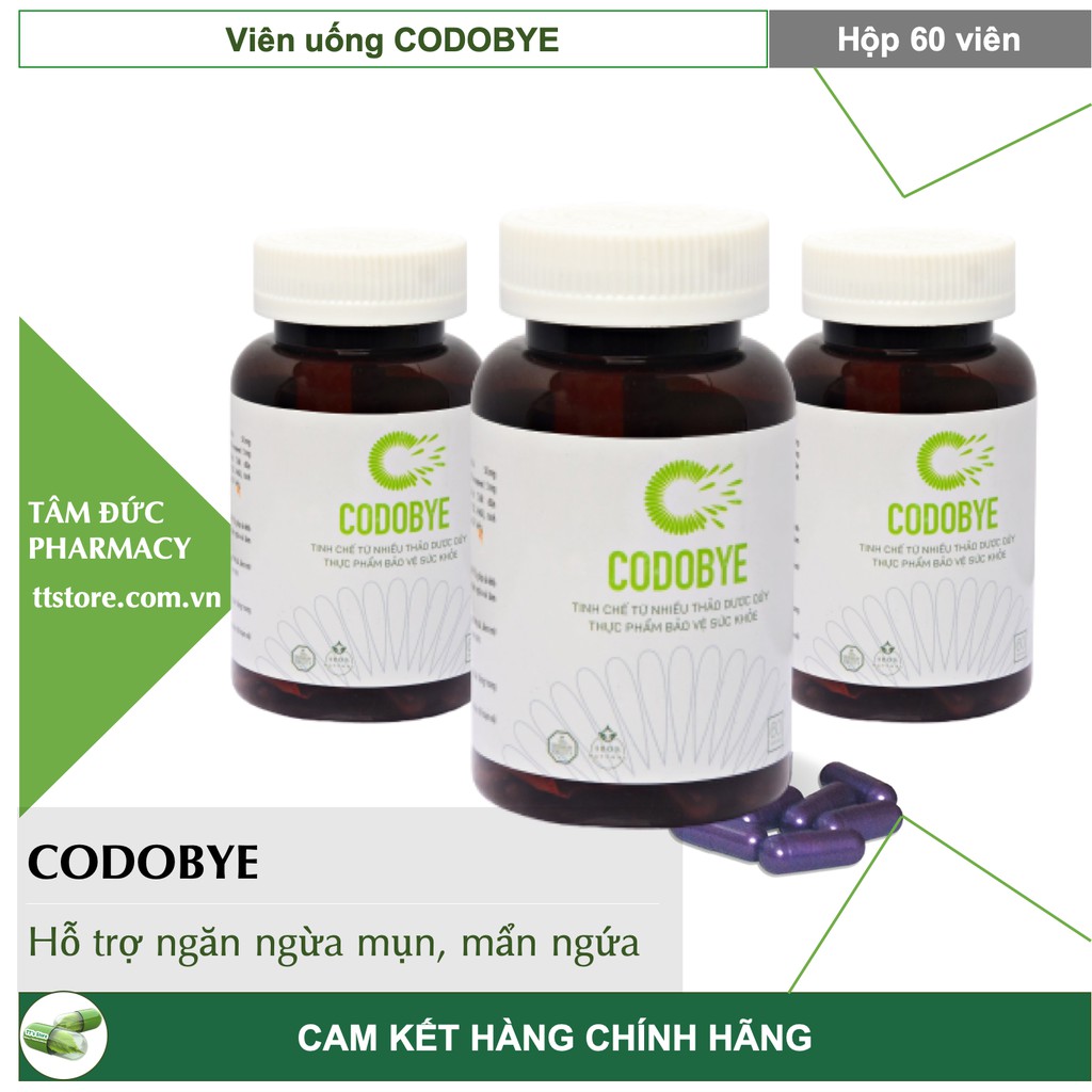 Viên uống CODOBYE [Hộp 60 viên] - Ngừa mụn, kiềm dầu, kiểm soát nhờn