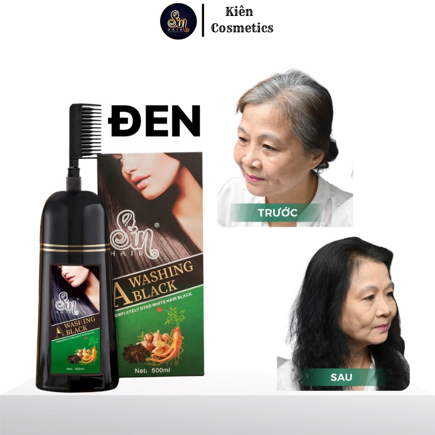 Dầu gội phủ bạc SIN HAIR chính hãng Nhật Bản, thành phần nhân sâm tự nhiên giúp đen tóc, nâu tóc từ lần gội đầu tiên.