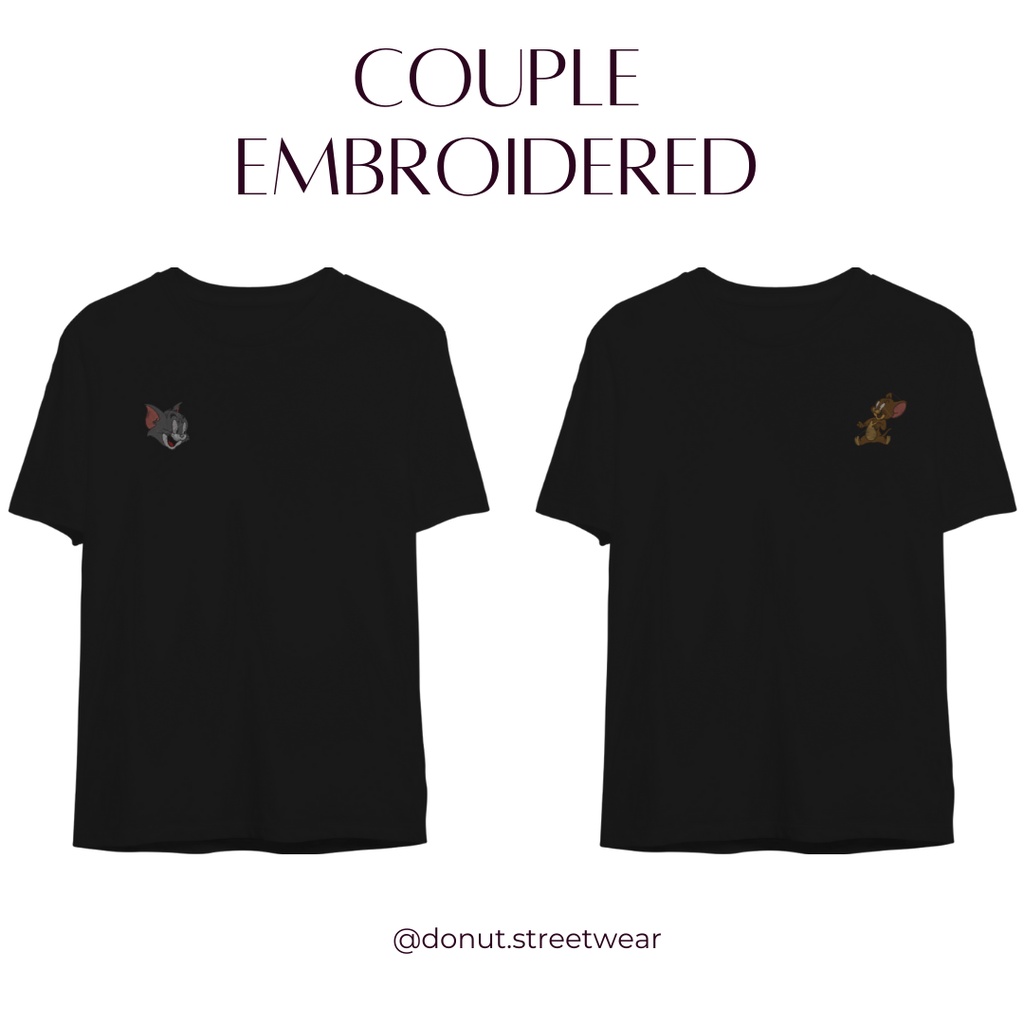 Áo thun thêu cotton unisex Couple T&J