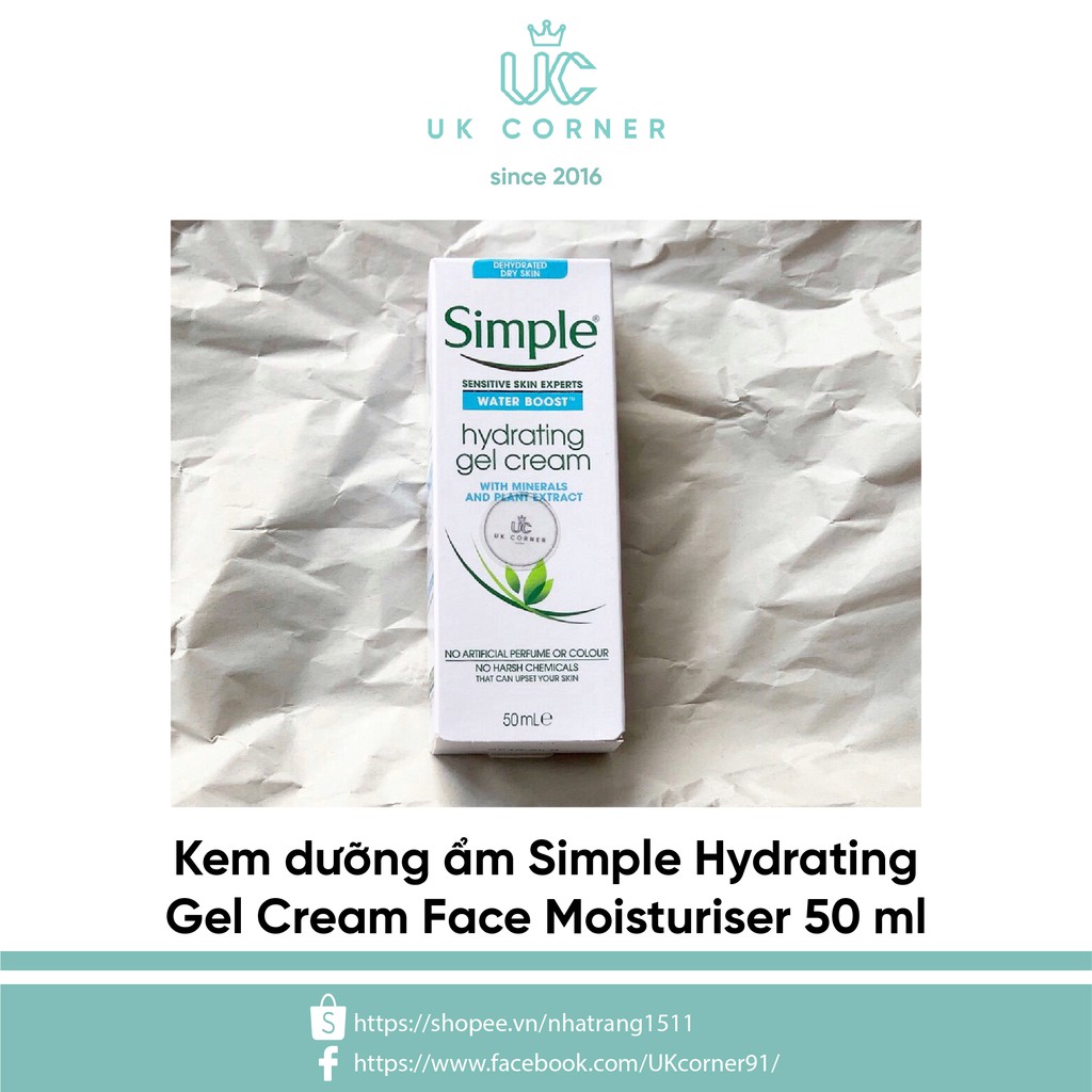 Kem dưỡng cấp nước Simple Water Boost Hydrating Gel Cream 50ml | BigBuy360 - bigbuy360.vn