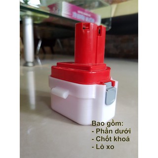 Vỏ pin Makita 12v - 6 cell 18650 (bao gồm phần dưới, lò xo, chốt khoá)