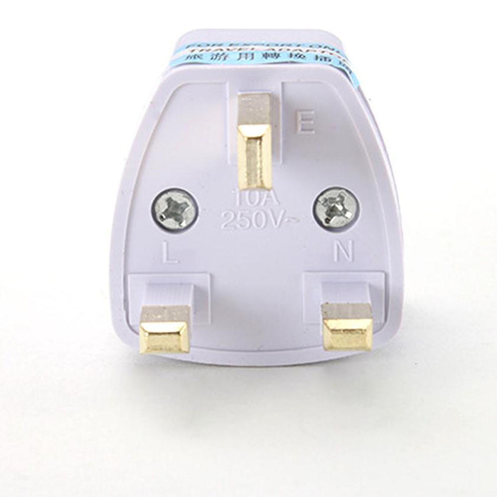 MYRON White US EU AU To UK HK Travel Socket Converter Plug Adapter Universal 3 Pin Outlet Electrical AC Power