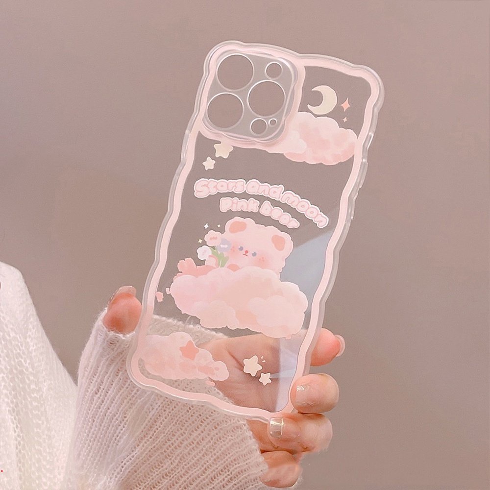 Ốp Lưng Phone Điện Thoại Hình Gấu Hồng Cho Tương Thích Với IPhone 11 12 13 Pro Max X Xr Xs Max