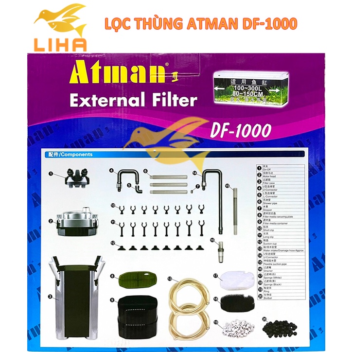 Máy Lọc Thùng Atman DF - Lọc Ngoài Cho Hồ Cá 100-300 Lít