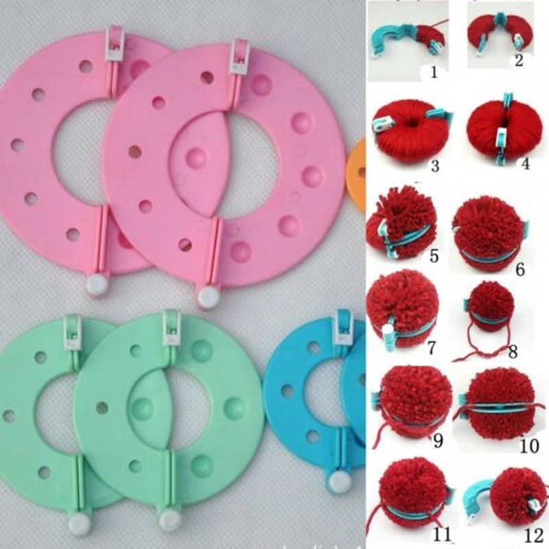 Bộ 8 Dụng Cụ Làm Quả Cầu Len 4 Kích Cỡ