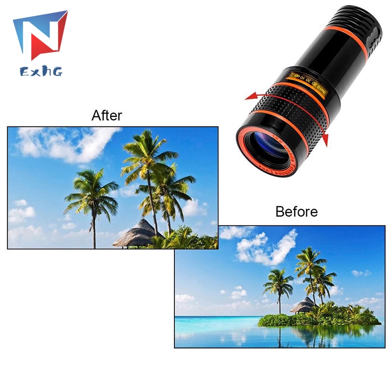 ExhG❤❤❤High quality 12X Zooms Mobile Phone Camera Lens Telephoto Lens External Telescope with Universal Clip @VN