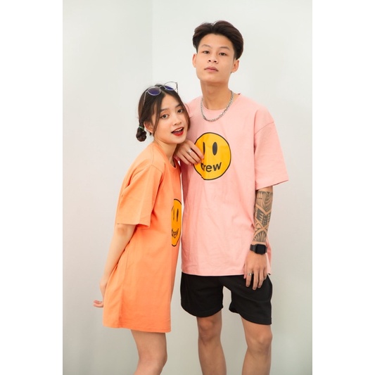 Áo thun DREW House Mặt cười Hogoto shop , Áo thun unisex nam nữ form rộng oversize chất liệu 100% Cotton