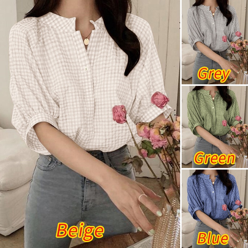 Áo nữ Zanzea tay lửng cổ chữ v thời trang thanh lịch
