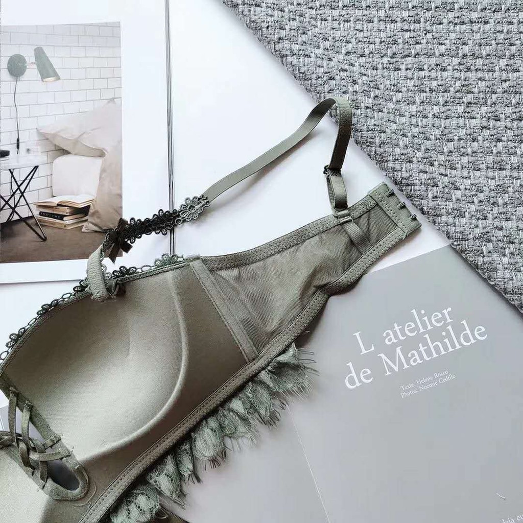 Bộ Lót Ren #59K Bi Nơ Mút Mỏng 1.5cm Không Gọng