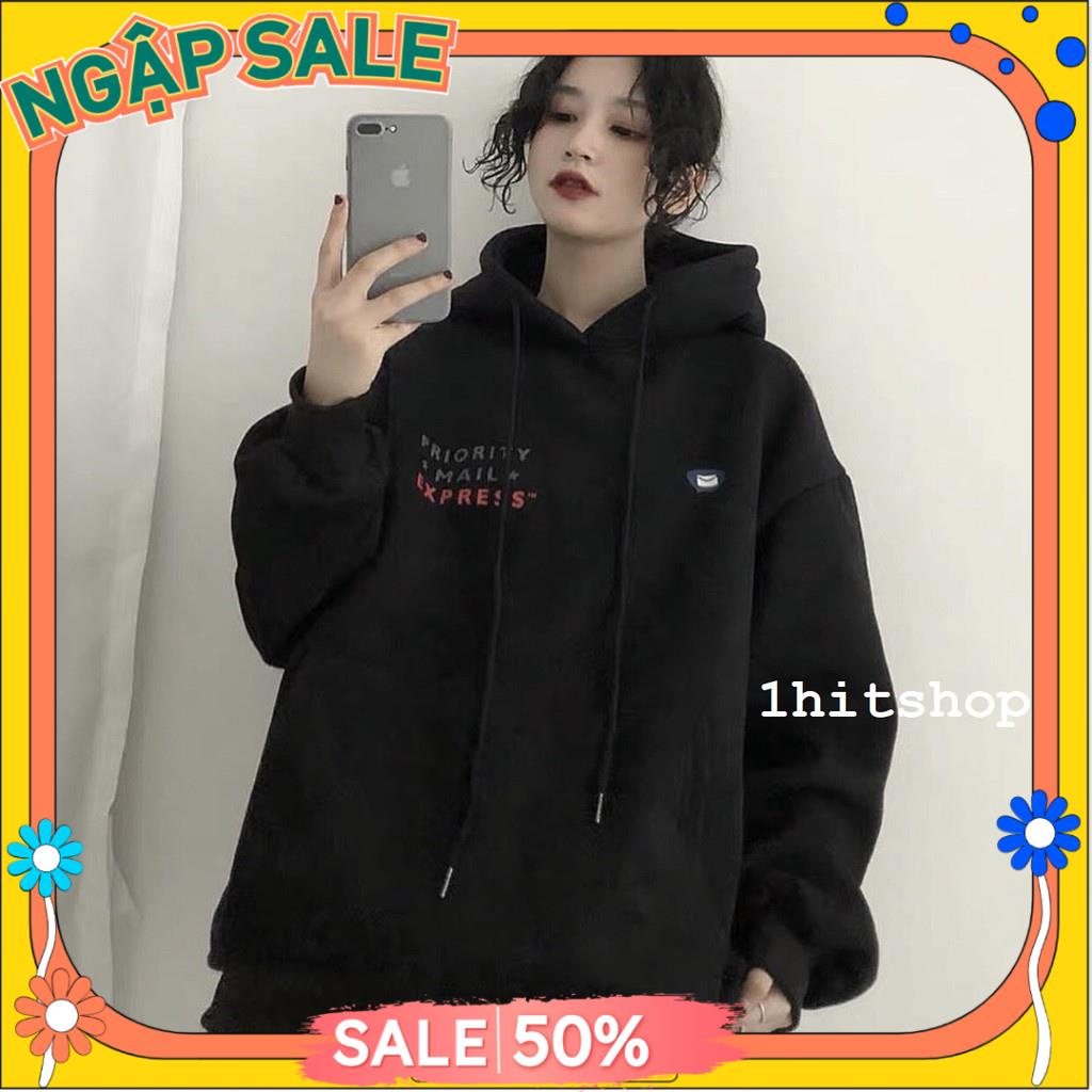 Áo Hoodie nam nữ Lá Thư Mess, Áo Sweater form rộng nam nữ hàn quốc Linh Thắng Fashion