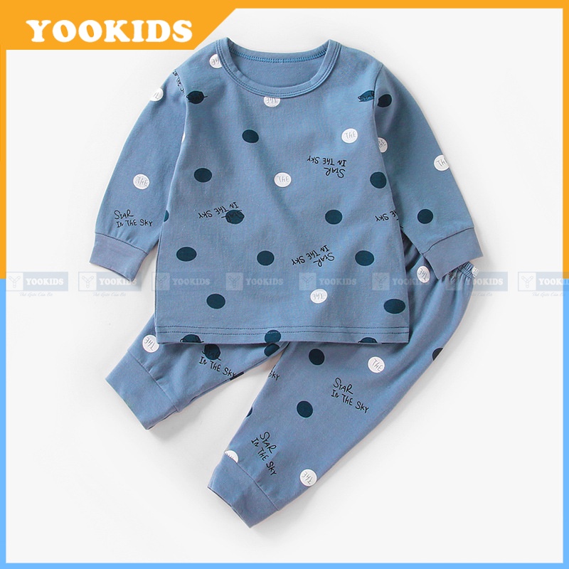 Bộ thu đông cho bé YOOKIDS chất thun lạnh mềm loại 1, Bộ dài tay cho bé trai bé gái 1 2 3 4 5 tuổi