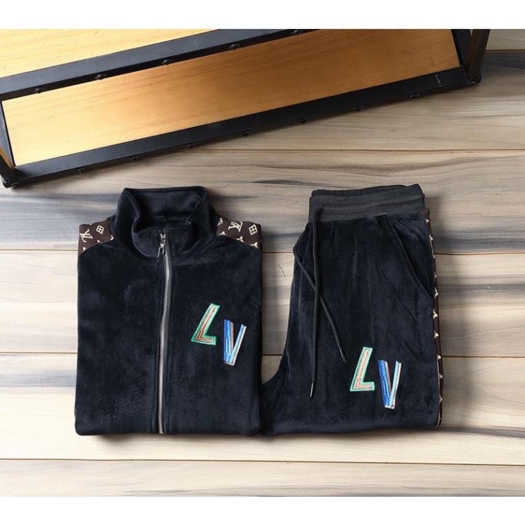 Bộ thể thao nhung cho nam thương hiệu Louis Vuitton LV cao cấp logo thêu 🌺