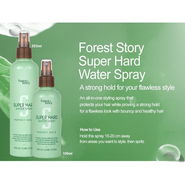 Xịt Tóc Tạo Kiểu Siêu Cứng Super Hard Water Spray Forest Story 100ml/252ml