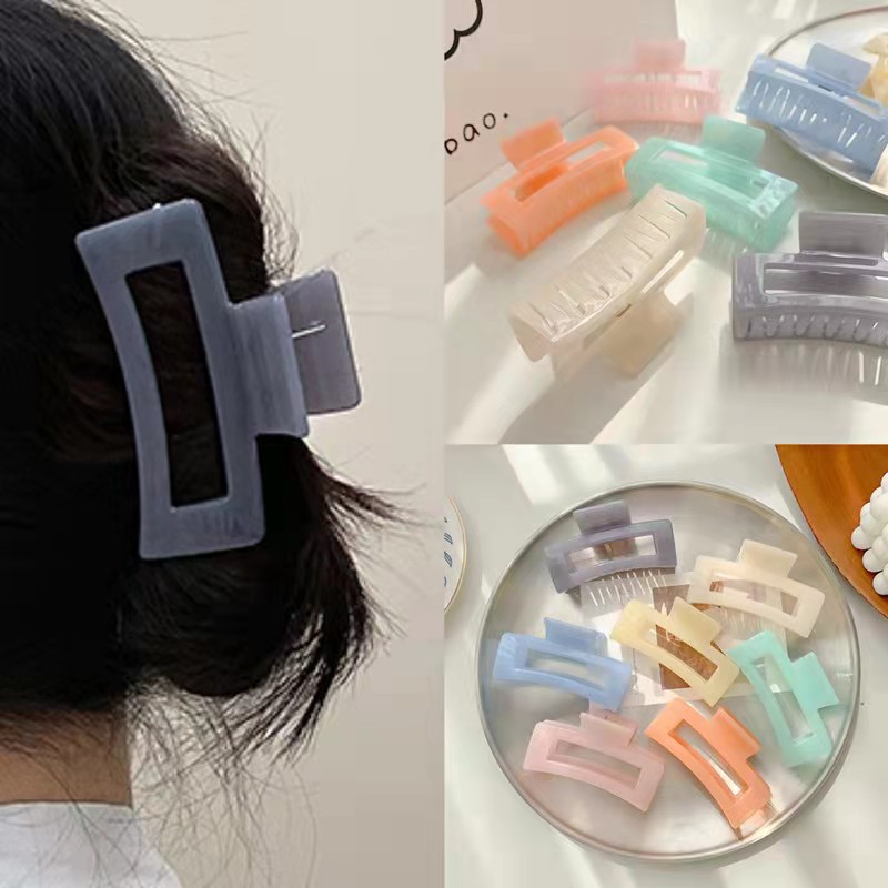 Kẹp tóc hình học bằng acrylic phong cách Hàn Quốc
