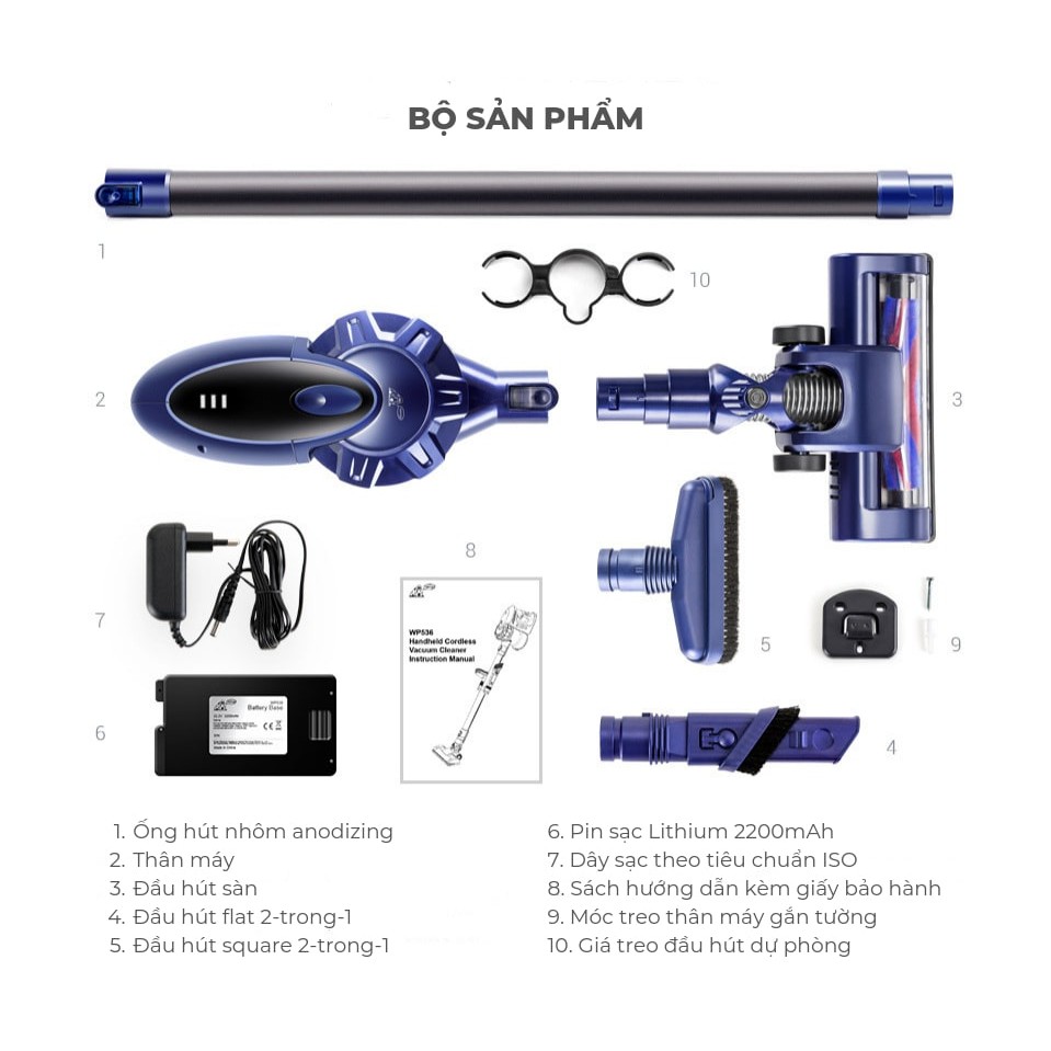 Máy hút bụi cầm tay không dây PUPPYOO WP536 đa năng gia đình mini pin sạc - HN | BigBuy360 - bigbuy360.vn