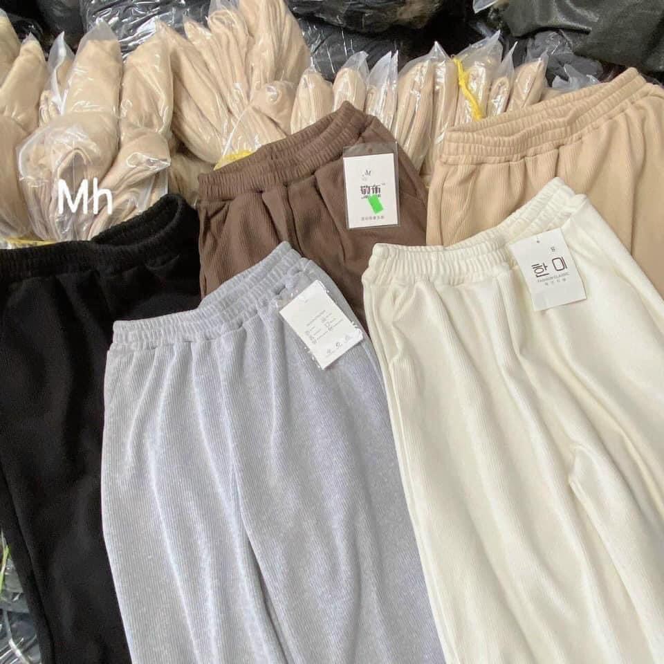 Quần bom tăm nhiều màu logo Bò sữa_Quần bo gấu nam nữ unisex (Ảnh thật)