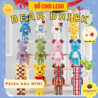Bộ đồ chơi lắp ghép gấu BearBrick cỡ vừa 20cm Linkgo , Bộ đồ chơi lắp ráp gấu BearBrick Mini