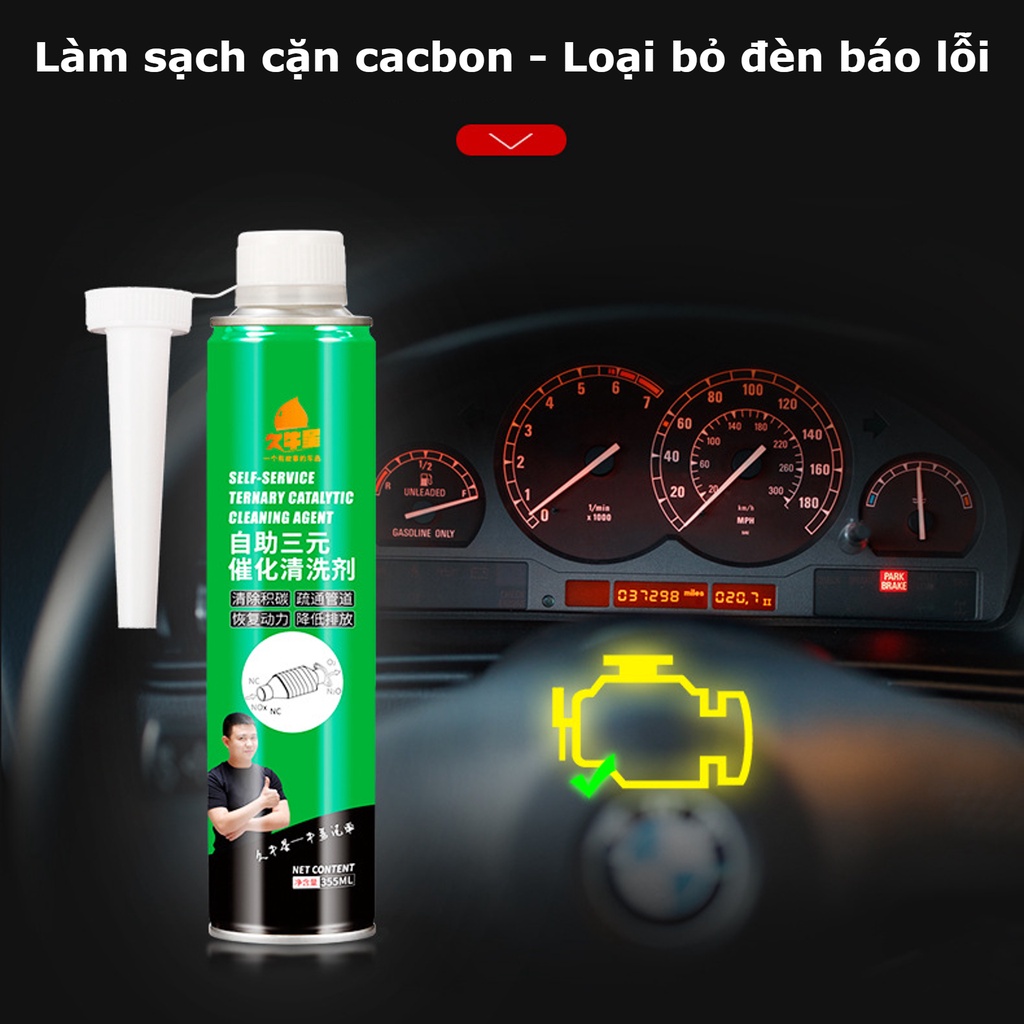 Bình xịt dung dịch vệ sinh cảm biến oxy và bộ xúc tác khí thải xe hơi JNX 355ml