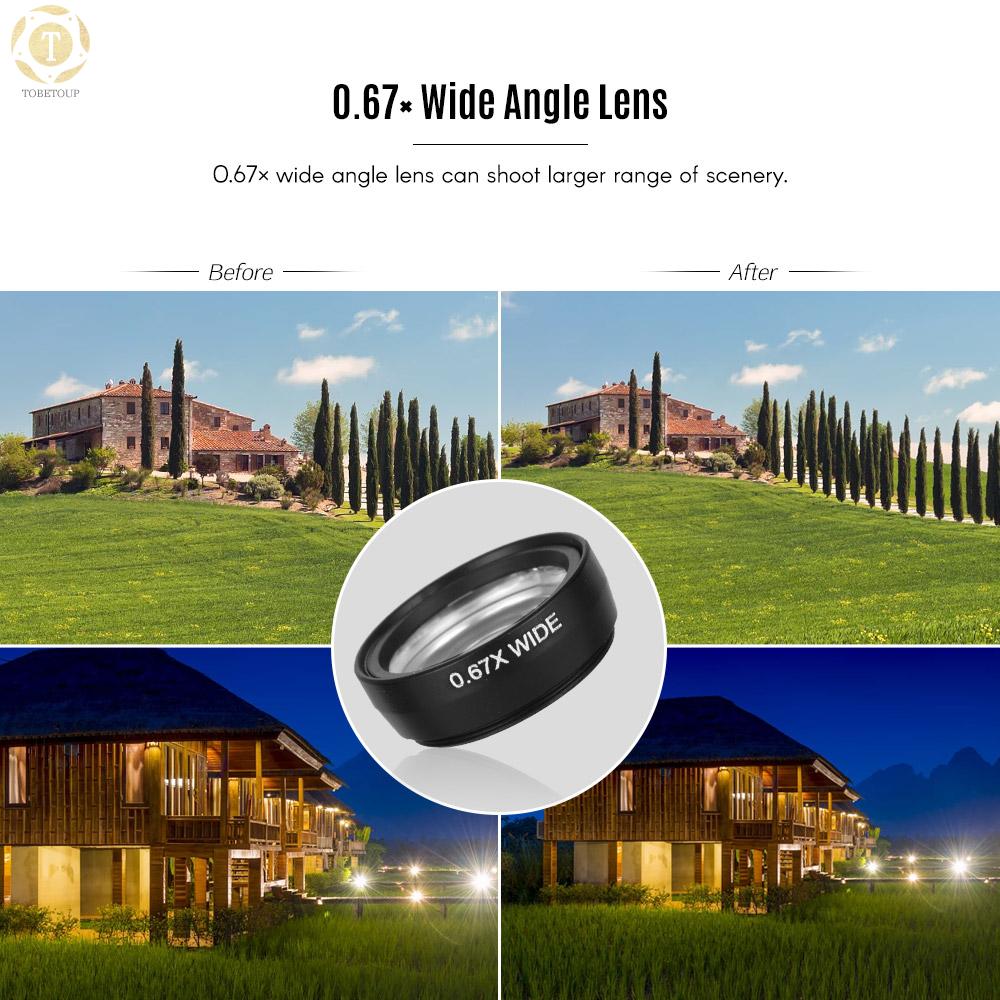 Shipped within 12 hours】 Universal Clip Lens Kit 180° Mobile Phone Fisheye Lens 0.67× Wide Angle Lens Macro Lens 3 in 1 with Clip for iPhone Samsung Huawei Smartphone Lens Mobile Photography Accessories Phone Lens [TO]