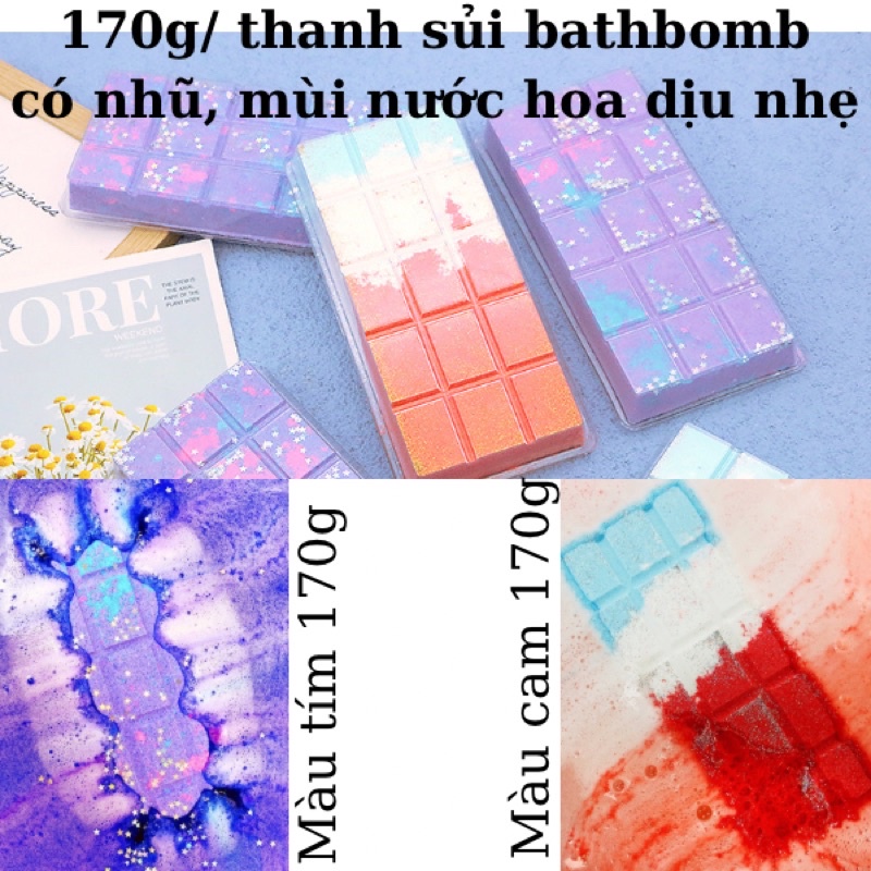 Viên sủi bồn tắm tạo mùi, màu bath bomb siêu thơm