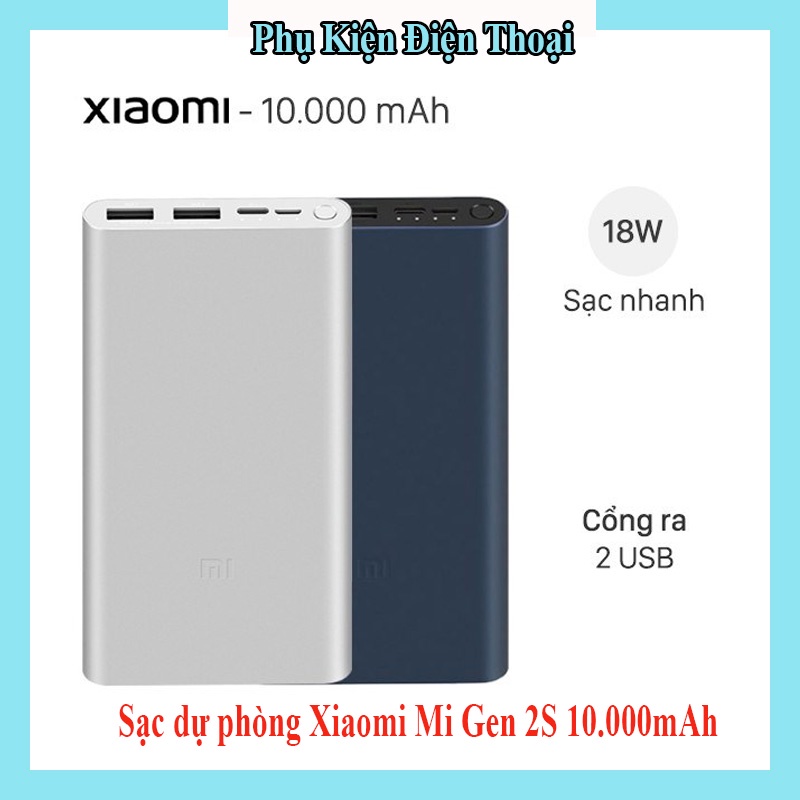 (Giá Tốt Nhất) Sạc Dự Phòng Xiaomi Gen 2S, Sạc dự phòng Xiaomi Mi Gen 2S 10.000mAh