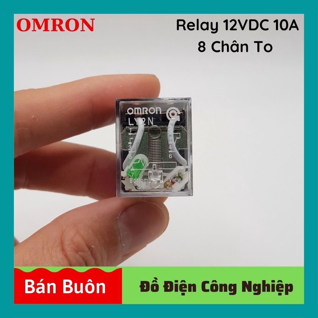 Relay omron 12v 8 chân, rơ le trung gian 12v