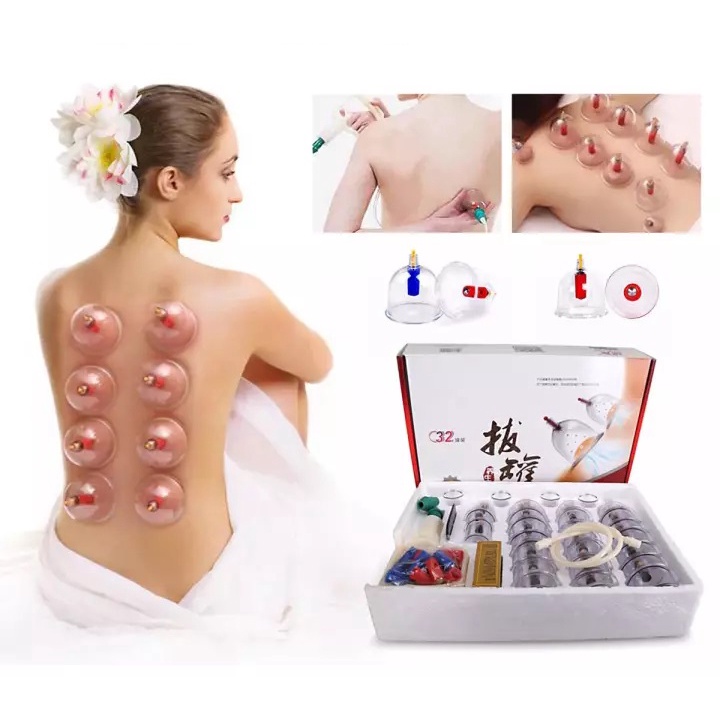 Bộ Giác Hơi Không Dùng Lửa, Bộ Cạo Gió 24 Cốc Cho Spa, Cá Nhân {SIÊU SALE}