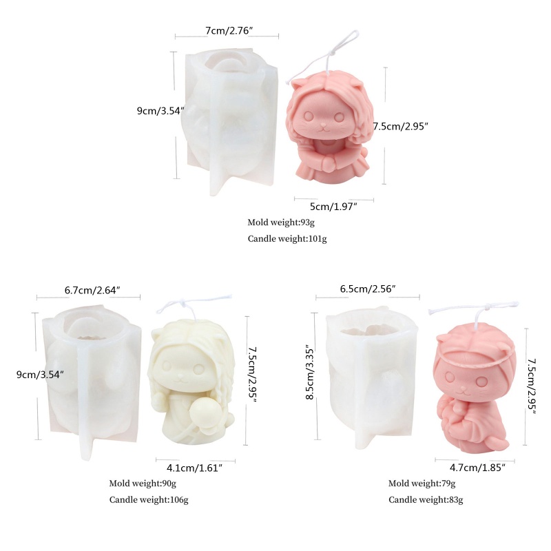 Khuôn Silicone Làm Bánh Hình Mèo 3D Độc Đáo