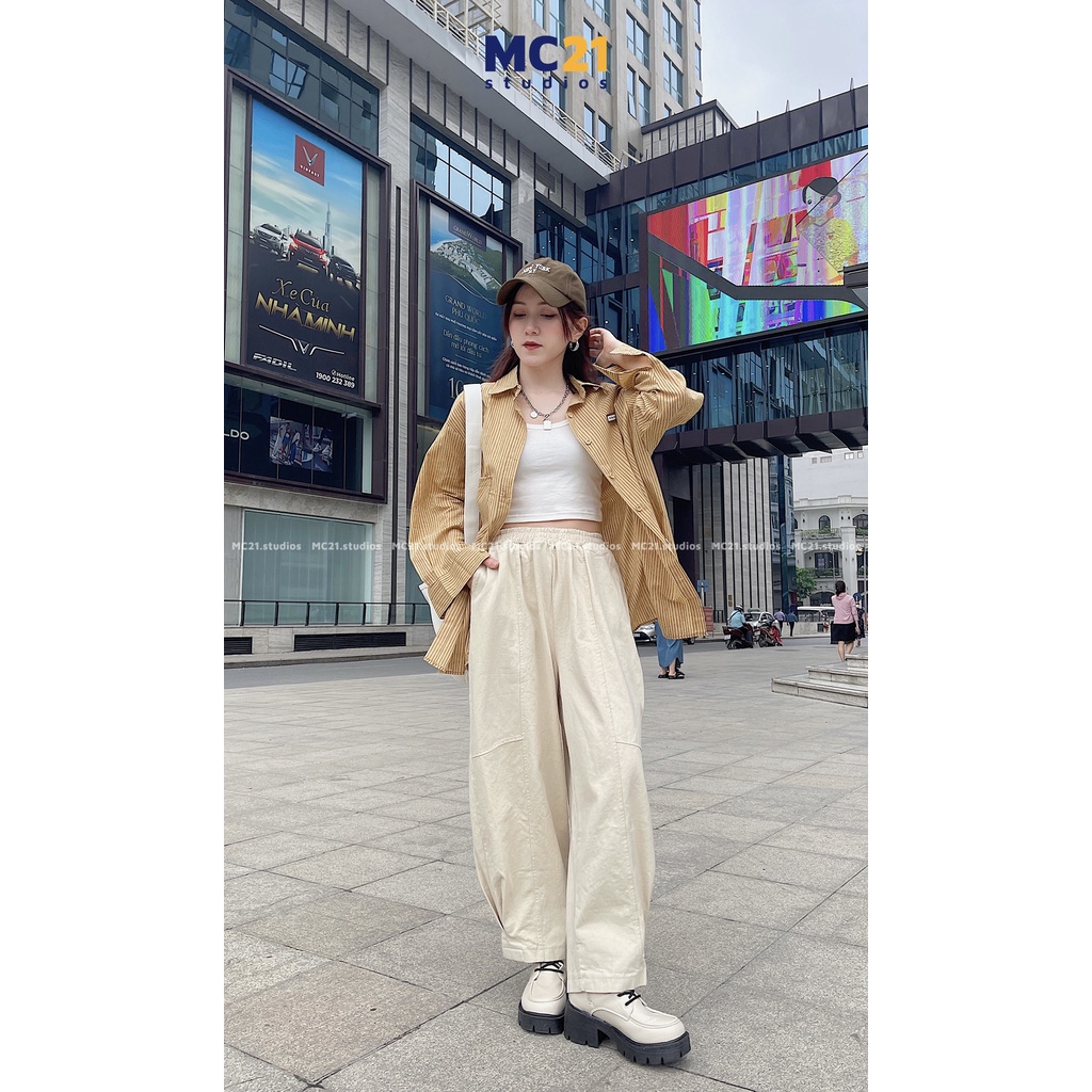 Áo sơ mi kẻ sọc MINION CLOTHING dài tay Unisex form rộng nam nữ oversize Ulzzang Streetwear Hàn Quốc vải xịn mềm A3204