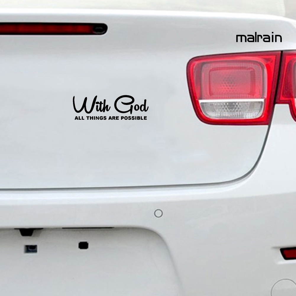 Miếng Dán Trang Trí Cửa Sổ Xe Hơi In Chữ Mar With God All Things Are Possible