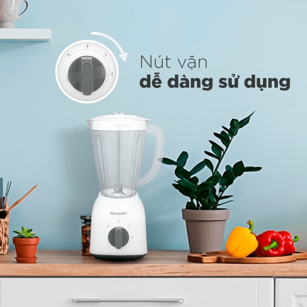 EM-S154PV-WH | Máy Xay Sinh Tố Sharp EM-S154PV-WH 1.5L ( Hàng chính hãng)