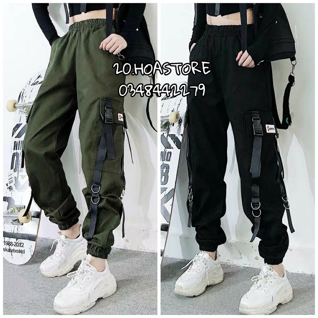 QUẦN KAKI JOGGER KHÓA CÀI 2 MÀU ĐEN XANH RÊU