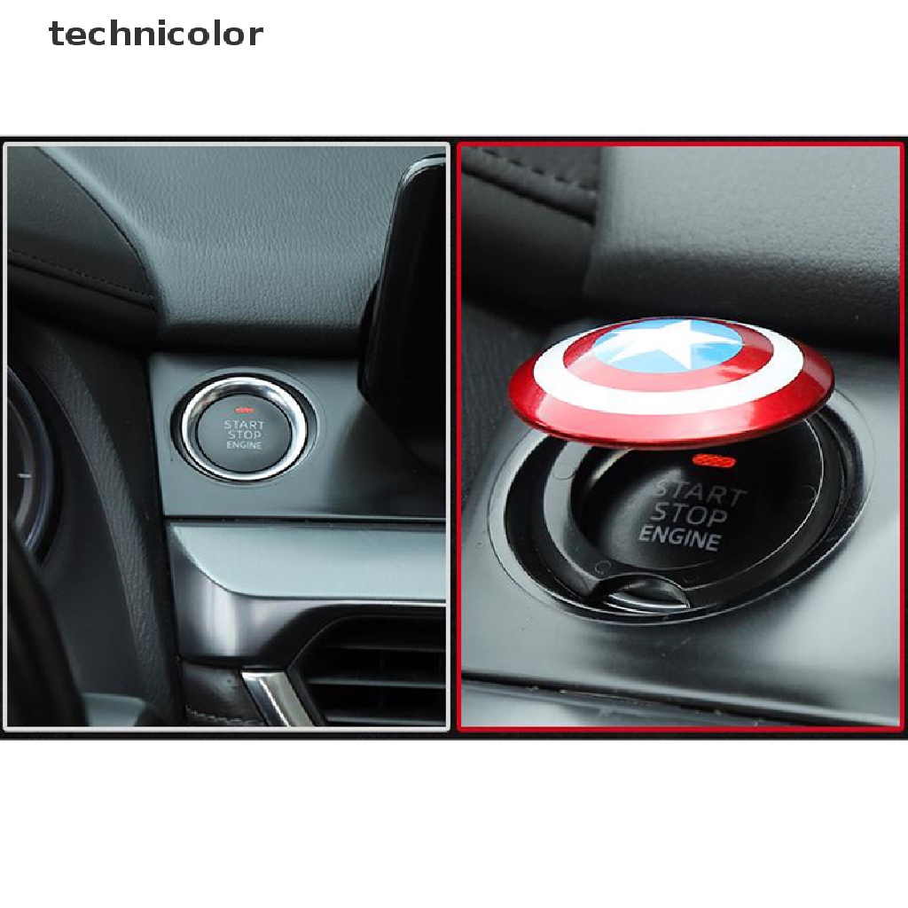 Miếng Dán Công Tắc Khởi Động Xe Hơi Hình Captain America