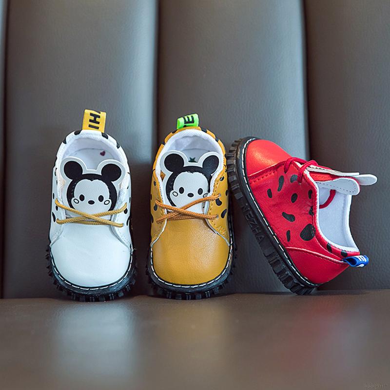 Girl Shoes Children Cartoon Mouse Soft Leather Sneakers Baby Surface Breathable Toddler Shoes