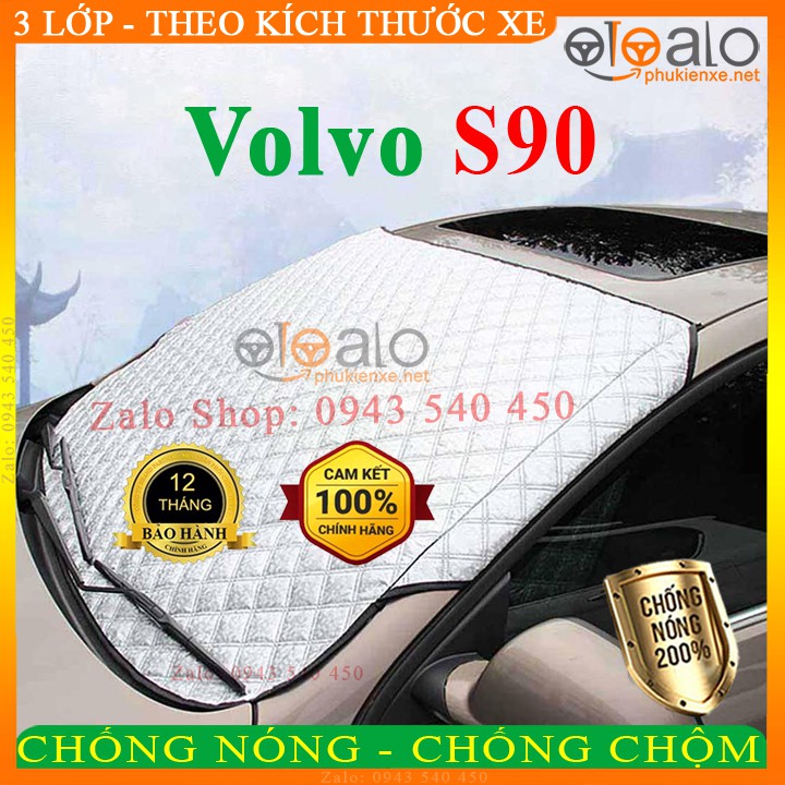 Tấm che nắng kính lái xe Volvo S90 3 Lớp Cao Cấp - Màu Bạc - OTOALO