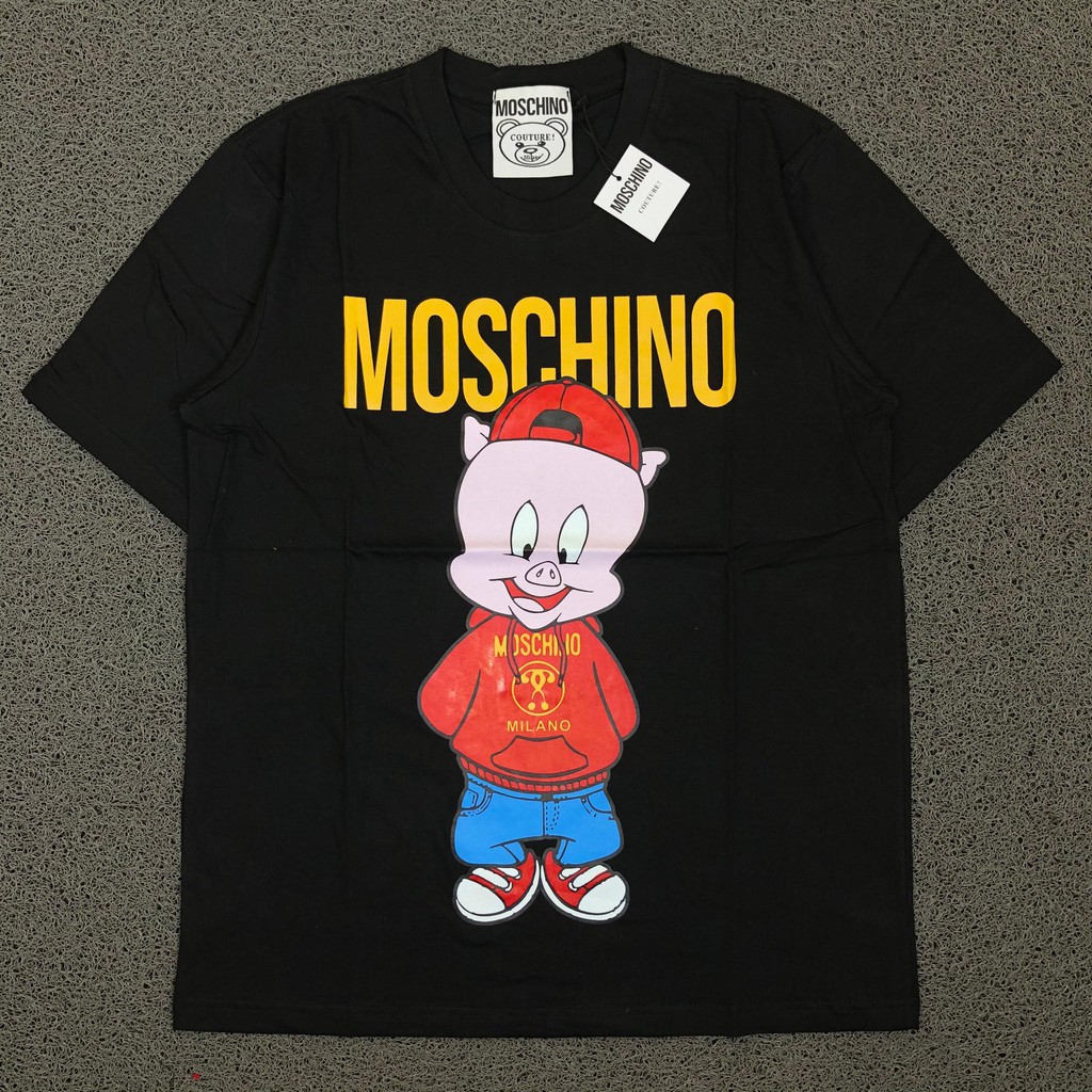 Áo Thun In Hình Chú Heo Moschino Chính Hãng