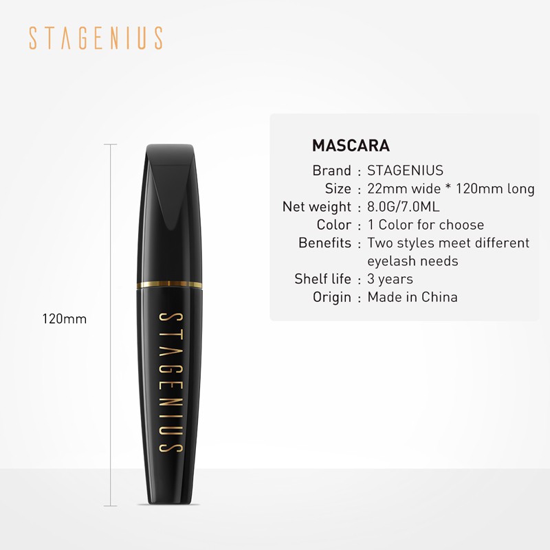 Mascara STAGENIUS Uốn Cong Làm Dày Và Dài Mi Lâu Trôi Hiệu Quả 8g