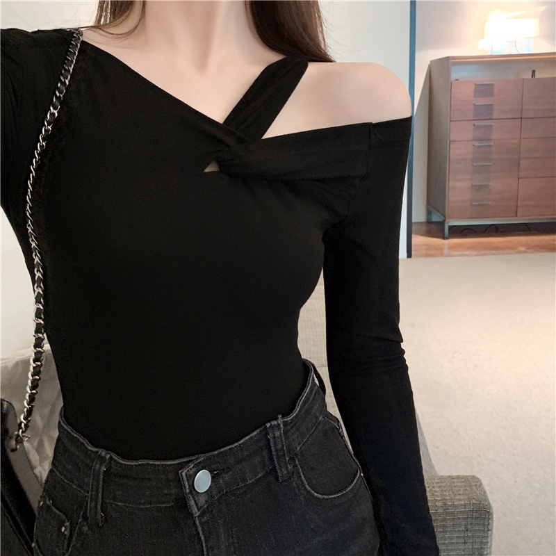Áo kiểu tay dài dáng ôm hở vai thời trang gợi cảm trẻ trung cho nữ