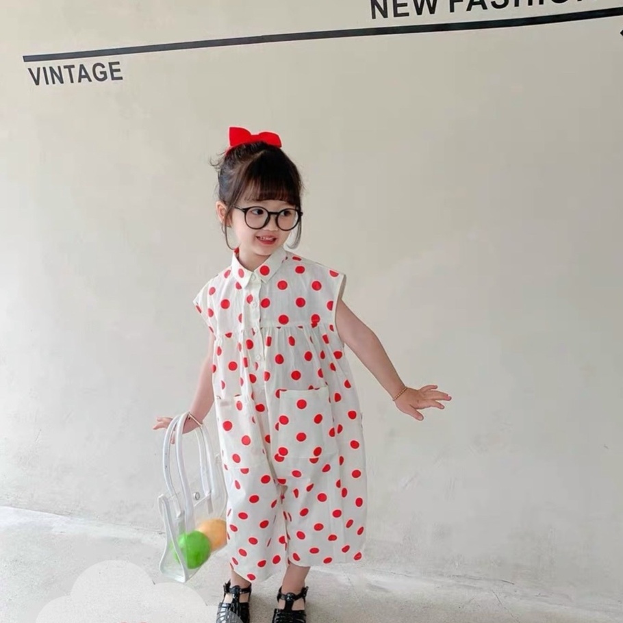 Quần áo bé gái - Jum chấm bi siêu cưng cho bé gái 1-5T  - BBG1