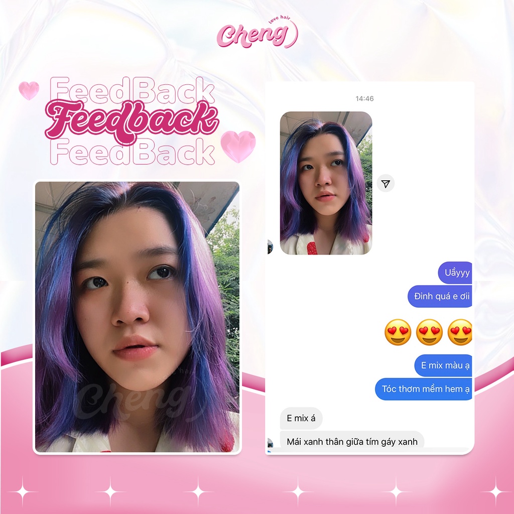 Thuốc Nhuộm Tóc Màu XANH TÍM Blue Violet | Chenglovehair, Chenglovehairs