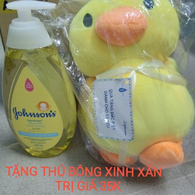 [Tặng thú bông xinh xắn]Sữa tắm gội toàn thân Johnson's Baby 500ml