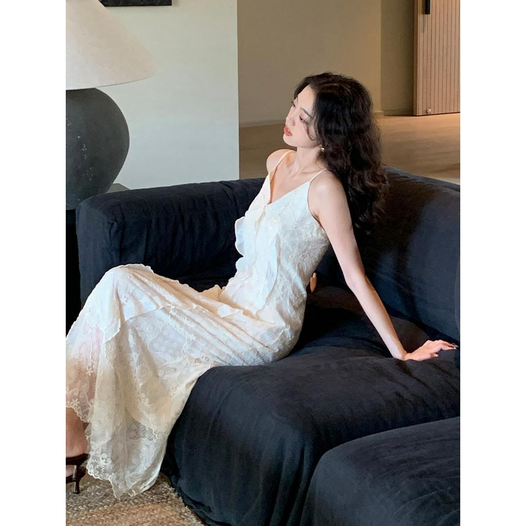 Đầm Hai Dây Phối Ren Thời Trang Mùa Hè Dành Cho Nữ 61807