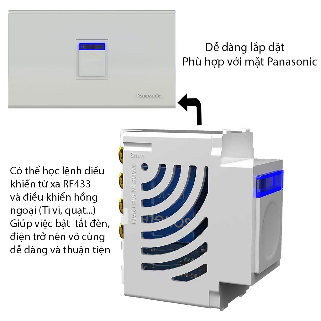 Hạt công tắc học lệnh điều khiển từ xa RF433/IR - Batto hàng Việt Nam