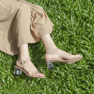 Giày Sandal nữ VNXK - Kaleea HTK2017 ♀ Sandal 5p gót trụ vuông trong sành điệu, cá tính