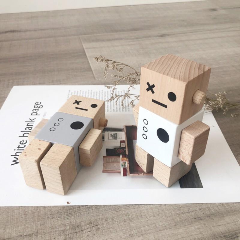 Đồ Chơi Mô Hình Rô Bốt Bằng Gỗ Trang Trí Phòng Ốc Cho Trẻ Em