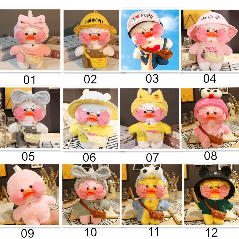 BERNARDO Kawaii Yellow Duck Plush Toy Cartoon Hyaluronic Acid Duck Doll Lalafanfan Ducks Plush Pillow 30cm Animals Christmas Stuffed Toys Animal Pillow Soft Cafe Duck Stuffed Toys